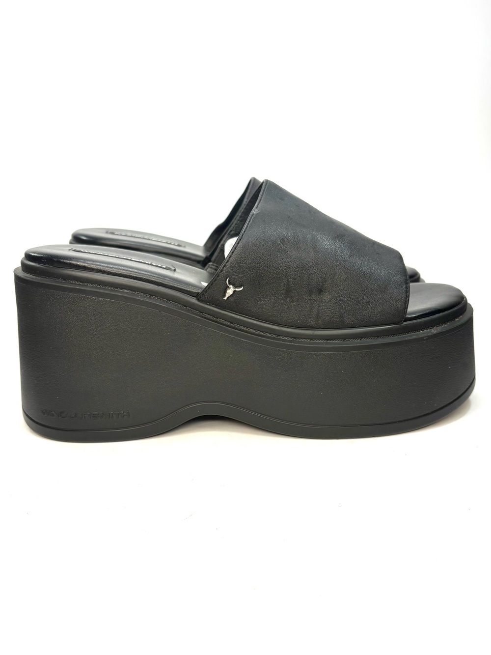 Windsor Smith Abandon Black Leather Platform Sandals | 9